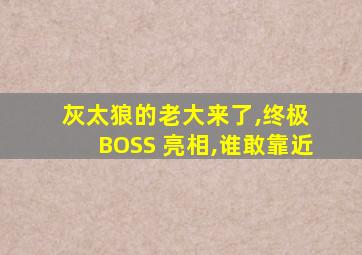 灰太狼的老大来了,终极 BOSS 亮相,谁敢靠近